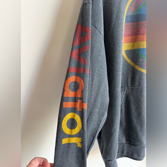 AVIATOR NATION RELAXED PULLOVER HOODIE HEATHER GREY Men XL VAIL COLORADO USA - Picture 6 of 12